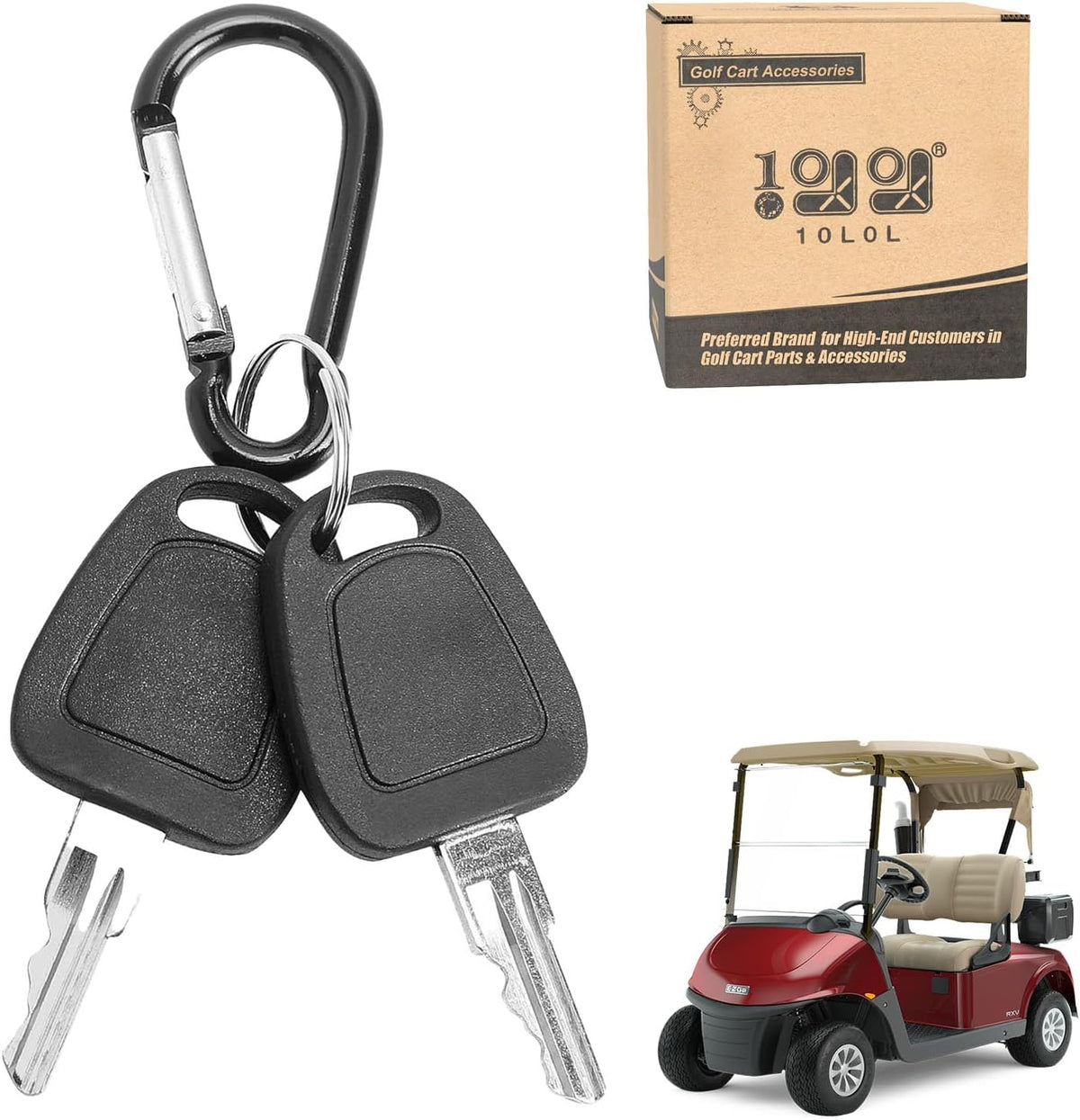 2PCS Universal Golf Cart Ignition Keys for EZGO 1982-up Electric and Gas