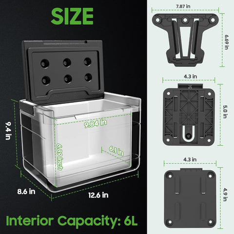 Summer Essential Golf Cart Cooler with Mounting Bracket Kit for EZGO Yamaha Club Car - 10L0L