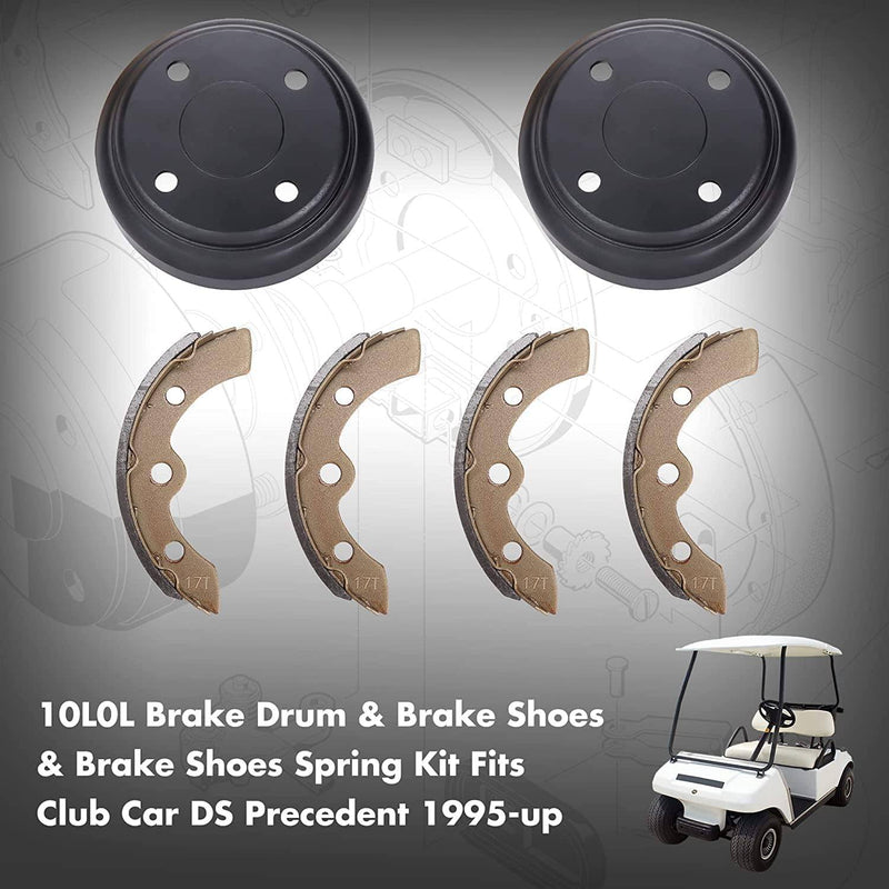 Golf Cart Brake Drums & Shoes Spring Kit for Club Car DS and Precedent