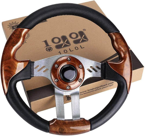 12.5 inch Wooden Golf Cart Steering Wheel Universally Fits Most Models