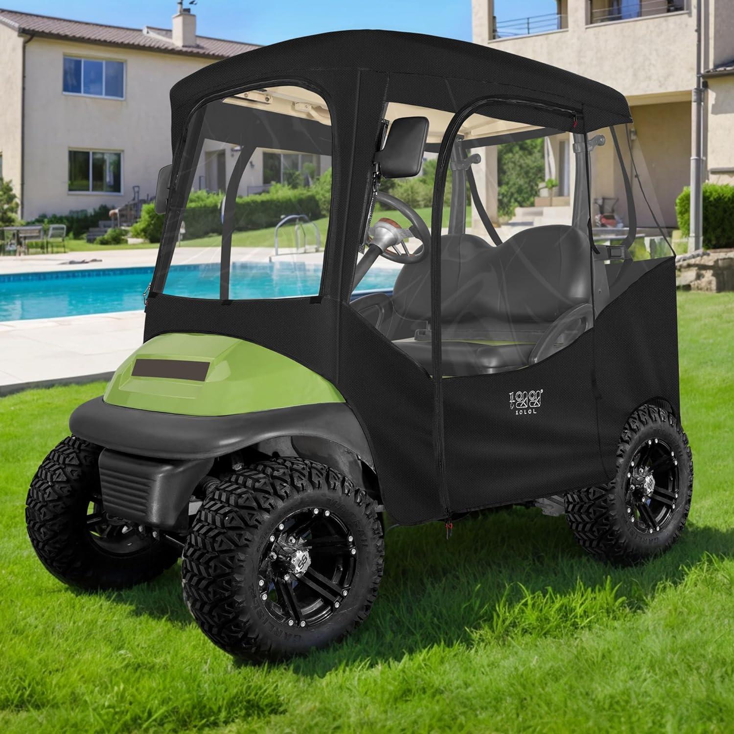 2 Passenger Golf Cart Cover & Enclosure Waterproof for Club Car - 10L0L