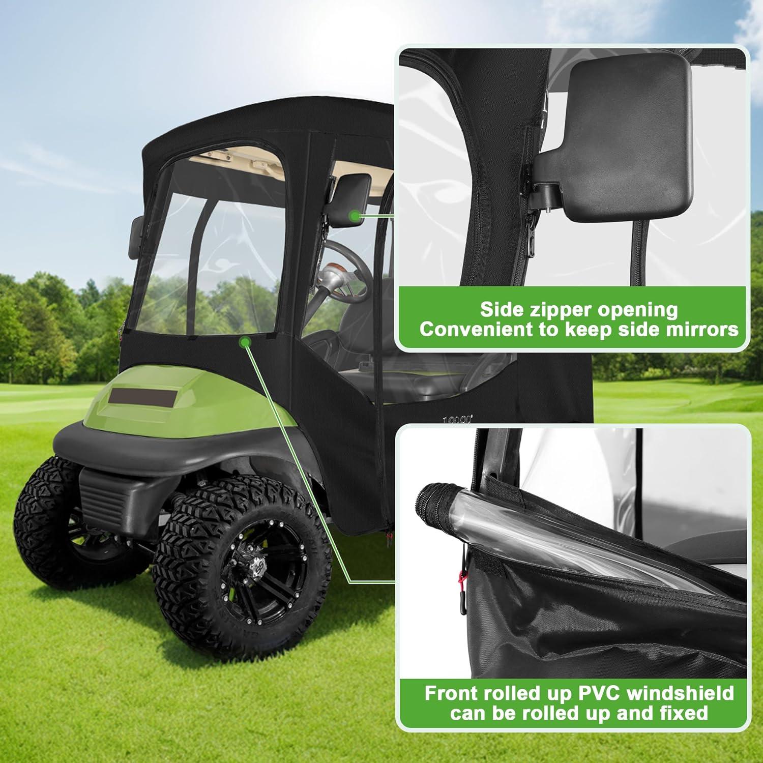 2 Passenger Golf Cart Cover & Enclosure Waterproof for Club Car - 10L0L