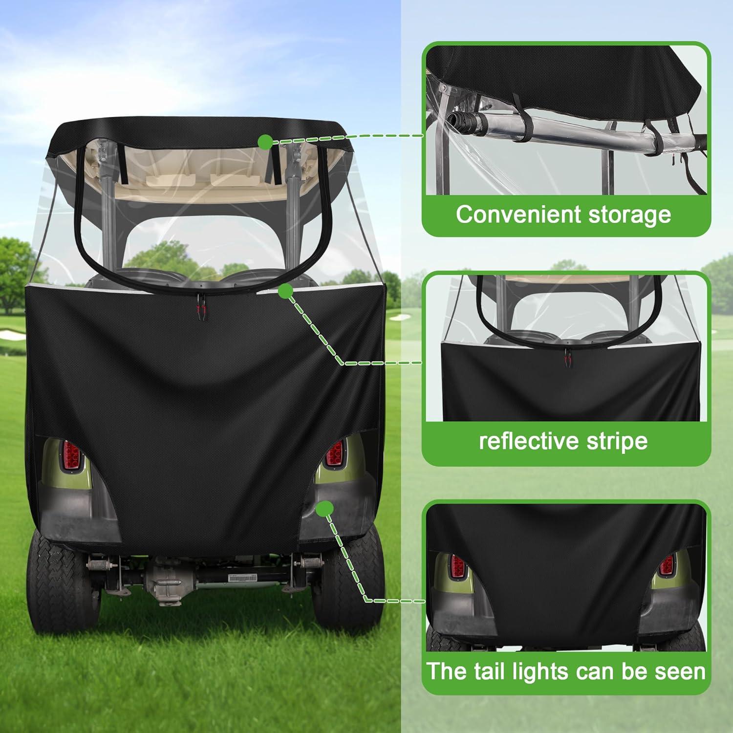 2 Passenger Golf Cart Cover & Enclosure Waterproof for Club Car - 10L0L