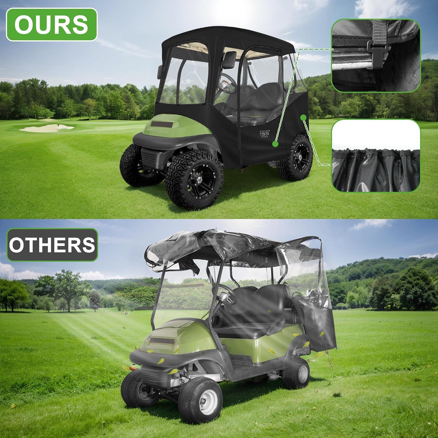 2 Passenger Golf Cart Cover & Enclosure Waterproof for Club Car - 10L0L