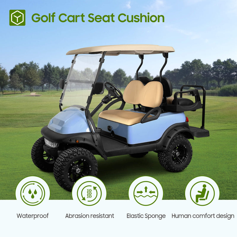 Golf cart seat cushion features
