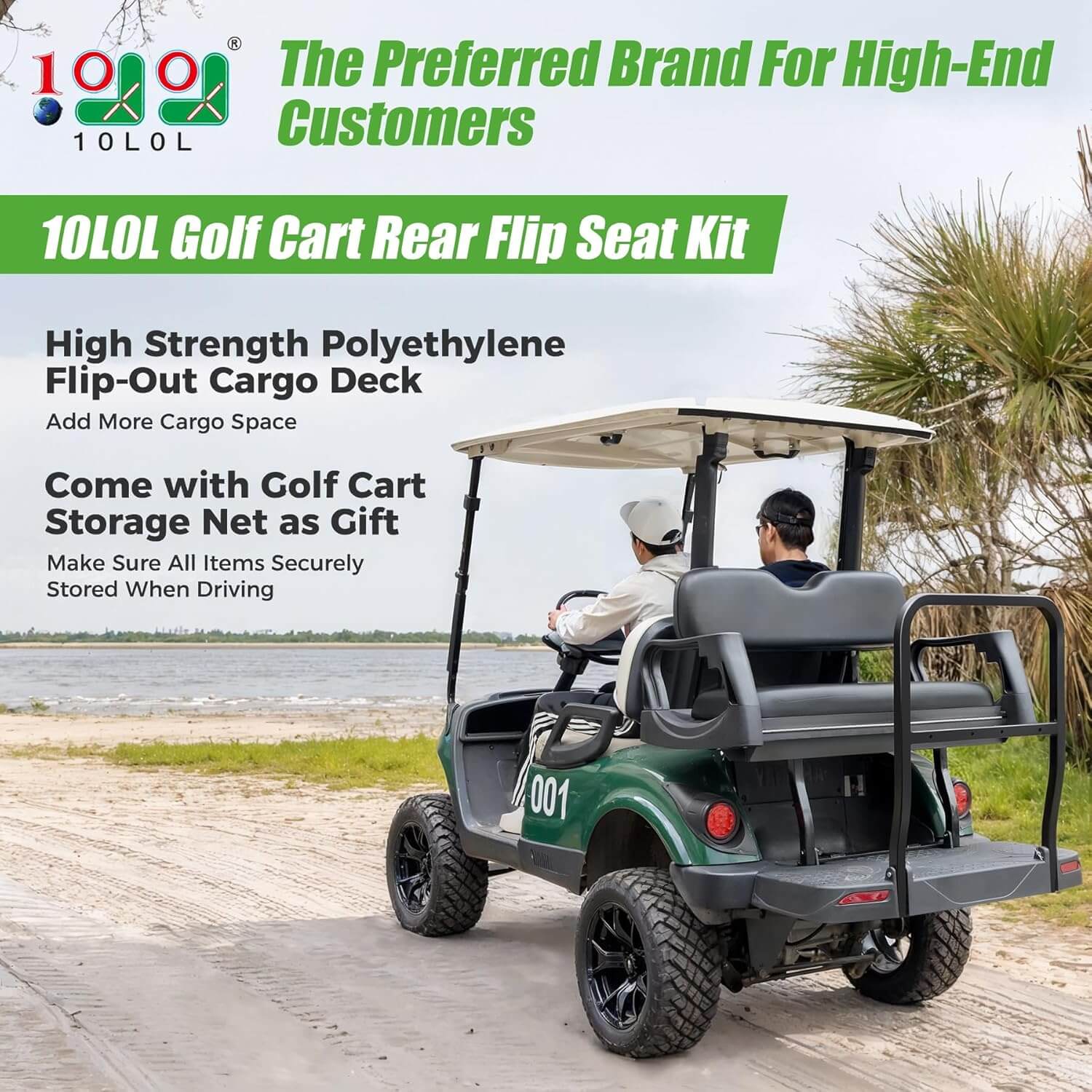 10L0L Golf Cart Rear Flip Seat Kit