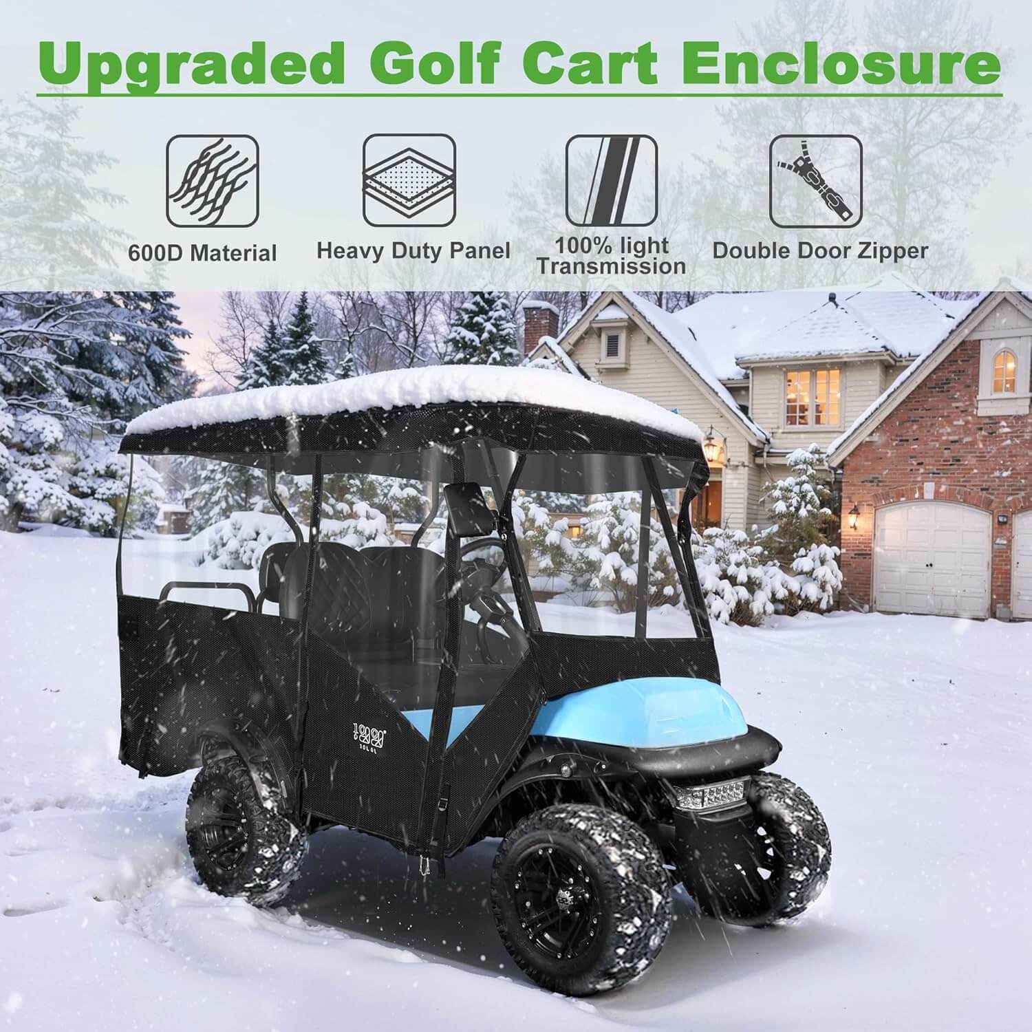 Golf Cart Enclosure Extended Roof 4 Passenger for Yamaha EZGO Club Car - 10L0L