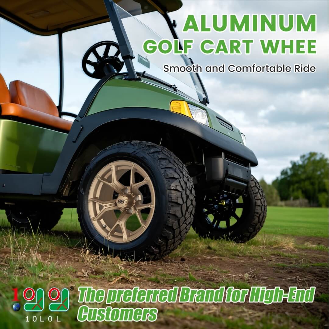 14 Inch Golf Cart Wheels Rims w/ SS Center Caps - 10L0L
