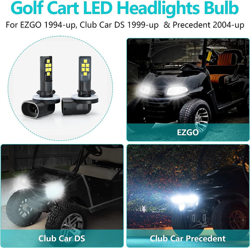 Golf Cart Headlight Bulb LED Bulb for EZGO & Club Car DS Precedent
