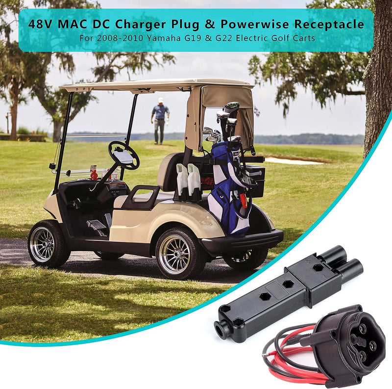 10L0L Golf Cart MAC DC 48V Charger Plug & Powerwise 