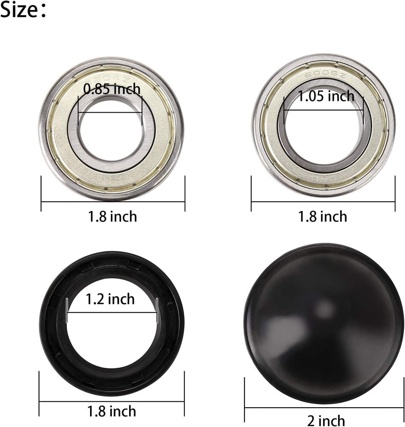 Front Wheel Bearing Kit with Rubber Front Hub Dust Cover for Yamaha G2-G22 and G29|10L0L