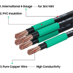 10L0L Golf Cart Battery Cables 4 Gauge