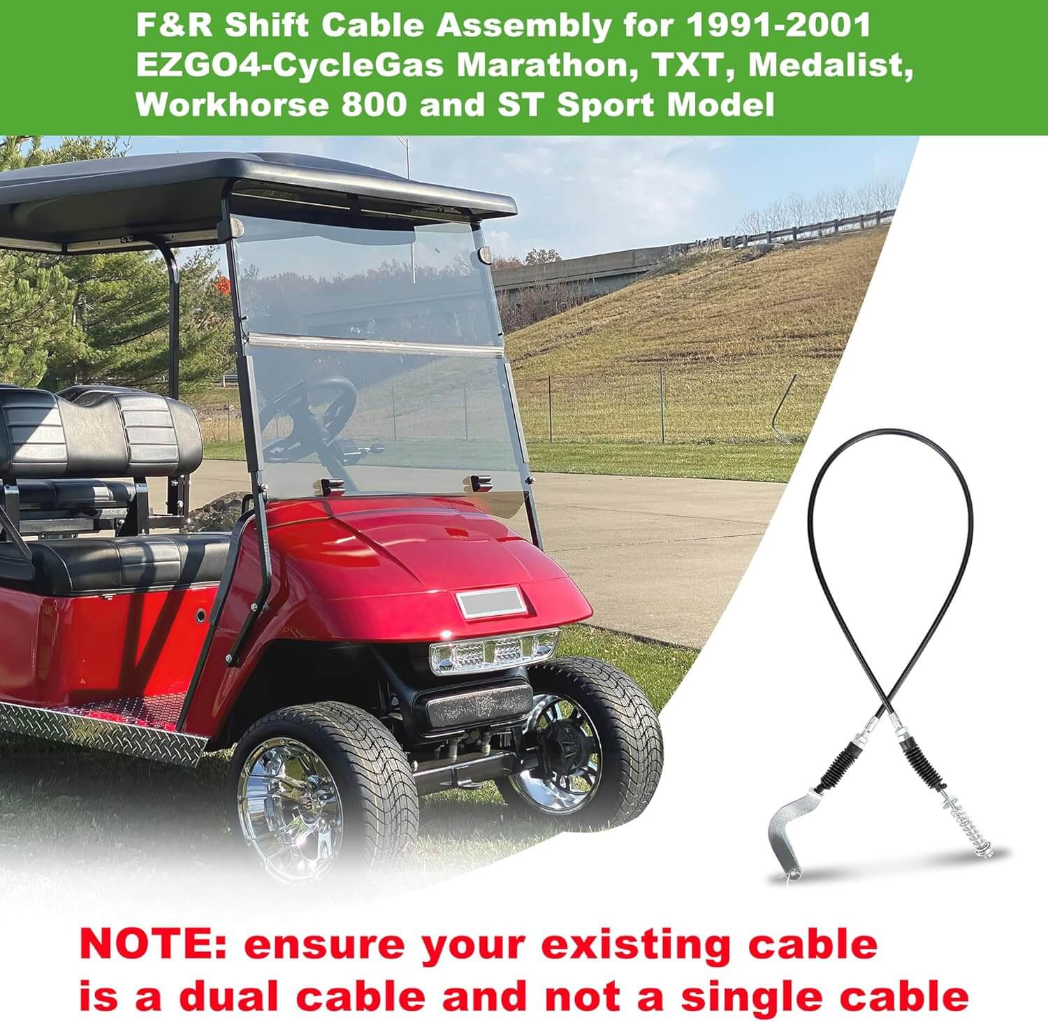 40 Inch EZGO Golf Cart Forward Reverse Shift Cable