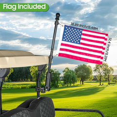 Golf Cart Flag Holder 2 Pack Flag Pole Kit for Yamaha Club Car EZGO