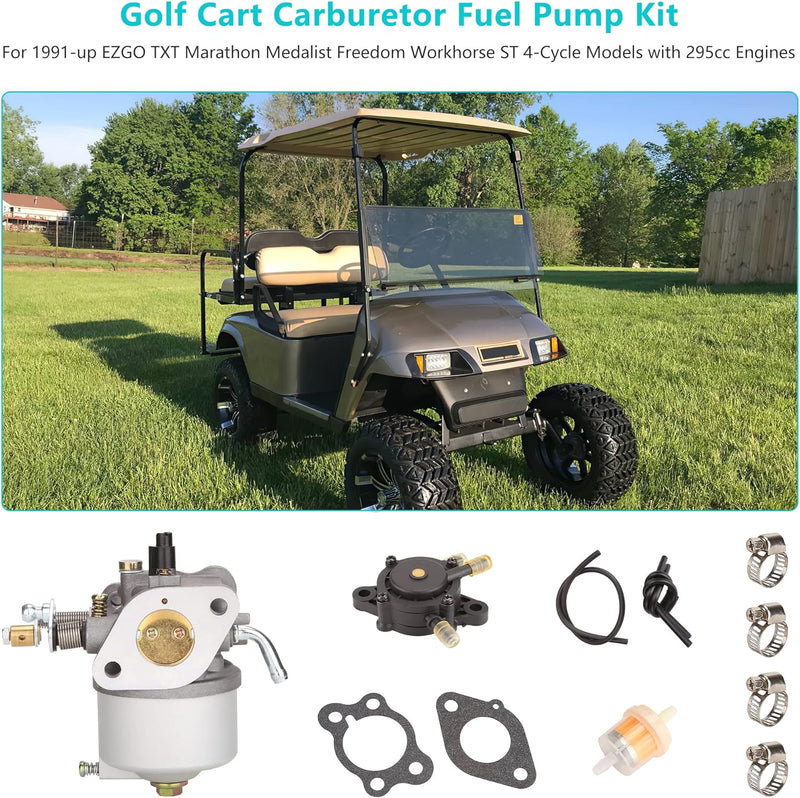 Golf Cart Carburetor Fuel Pump Kit for EZGO TXT 1991-up 4-Cycle Mode|10L0L