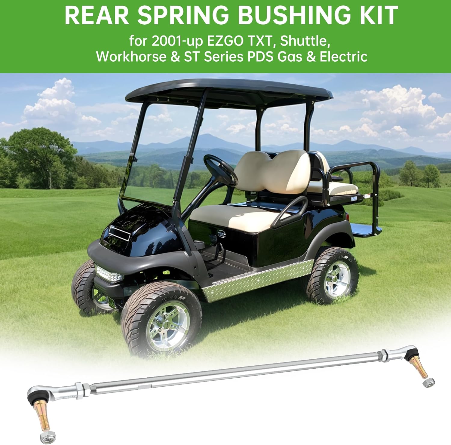 Golf cart tie rod assembly