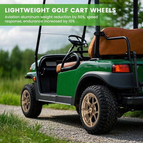 14 Inch Golf Cart Wheels Rims w/ SS Center Caps