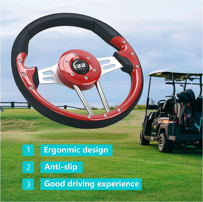 Universal golf cart steering wheels for sale red brown silver optional