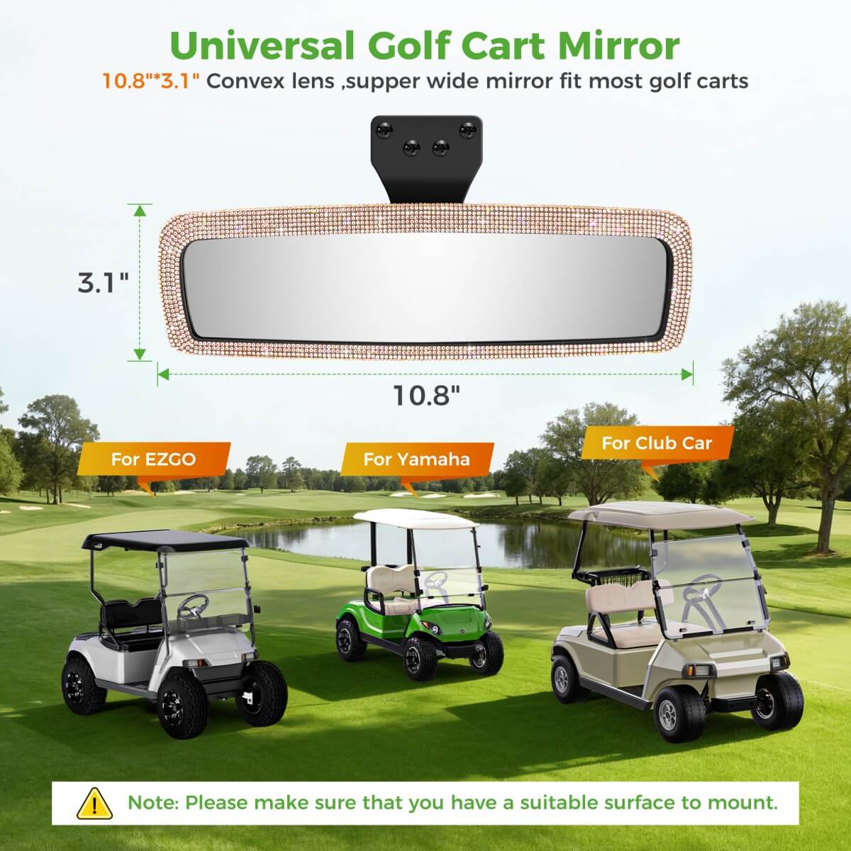 Universal Golf Cart Mirror