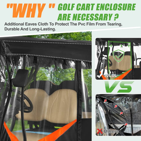 Universal 4-Passenger Golf Cart Driving Enclosure