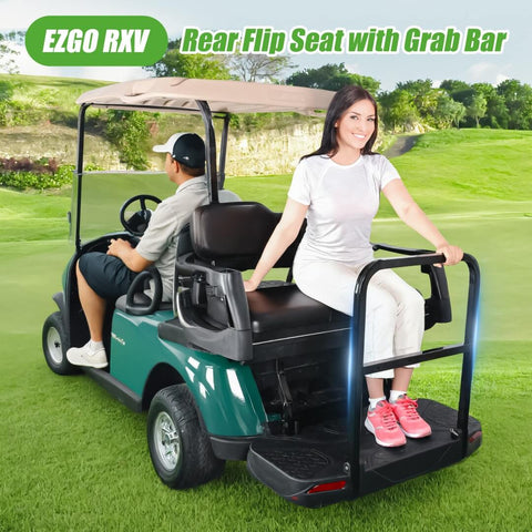 EZGO RXV Rear Flip Seat with Grab Bar