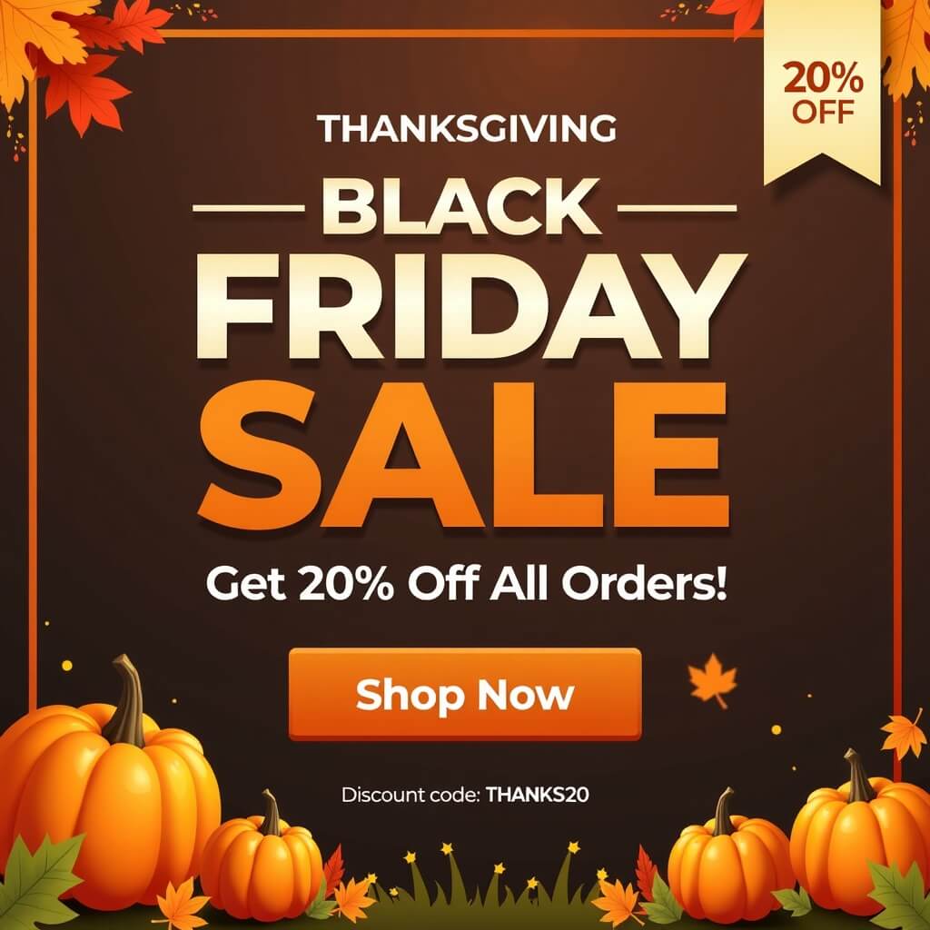 Thanksgiving Black Friday promotion pop-up