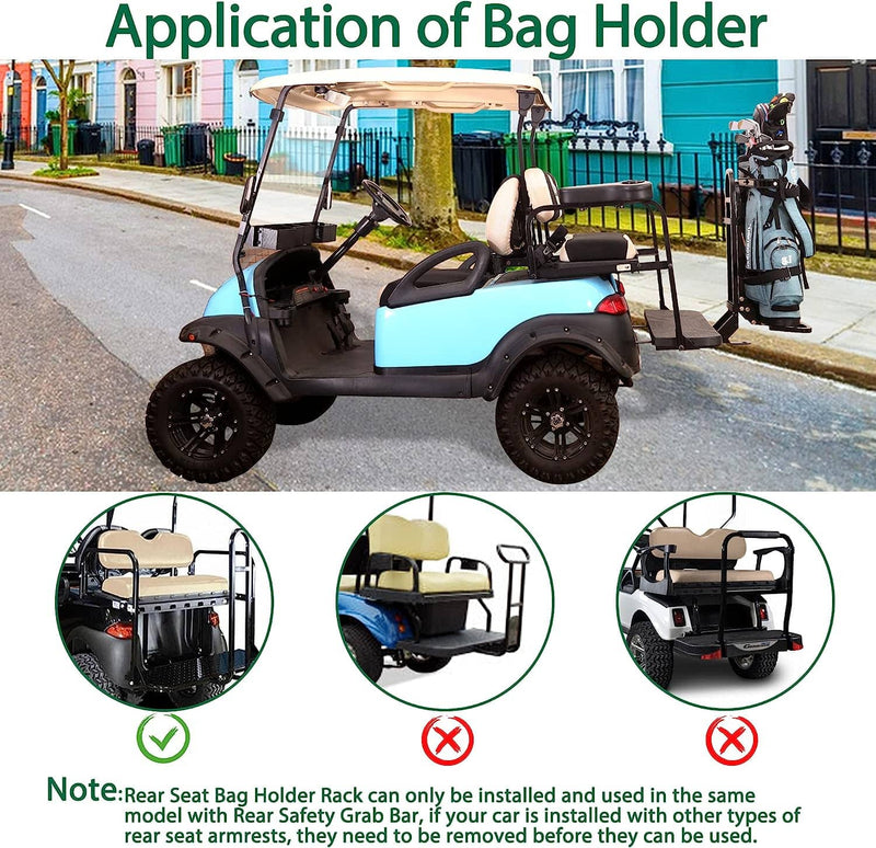 golf cart rear seat bag holder