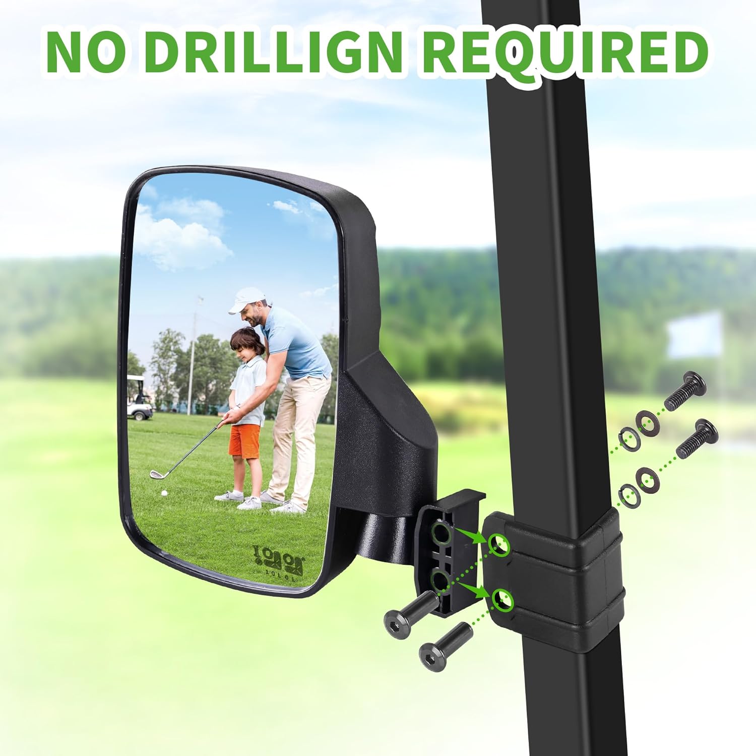 No Drilling Extra Large Side View Mirror 