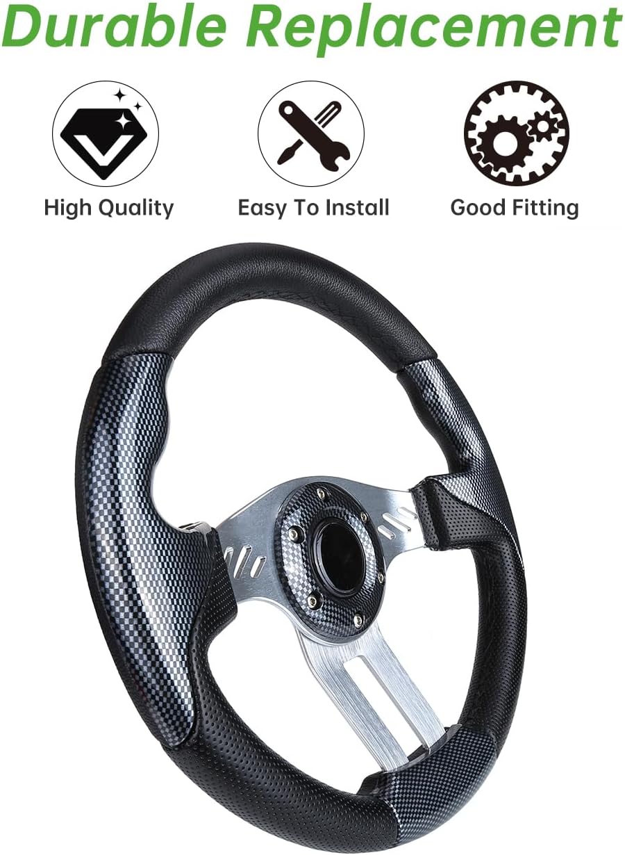 12.5 inch Wooden Golf Cart Steering Wheel