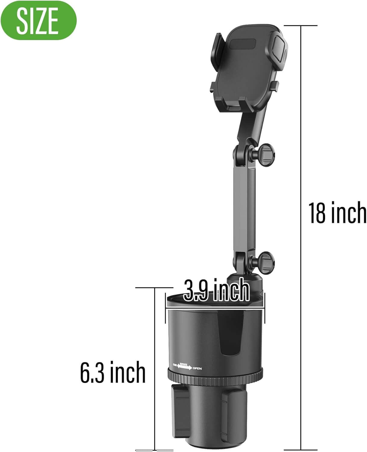 Universal Golf Cart Cup Holder with Phone Holder 360° Rotation - 10L0L