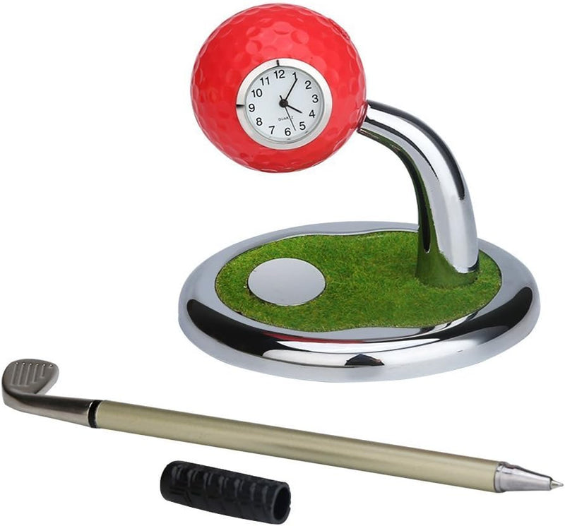 10L0L Newest Version Mini Desktop Golf Ball Pen Stand with Golf Pens 2-Piece Set of Golf Souvenir Tour Souvenir Novelty Gift