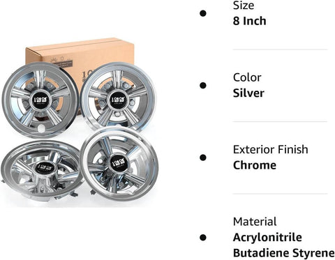 10L0L Golf Cart Wheel Covers Hub Caps for EZGO, Club Car, Yamaha