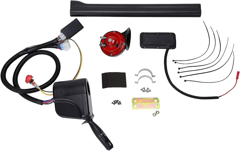 10L0L Golf Cart Turn Signal Kit with Horn Brake Pad Hazard Light Switch, fits LED Light kit with 9-pin Plug Wiring Harness(Input Voltage 12V)