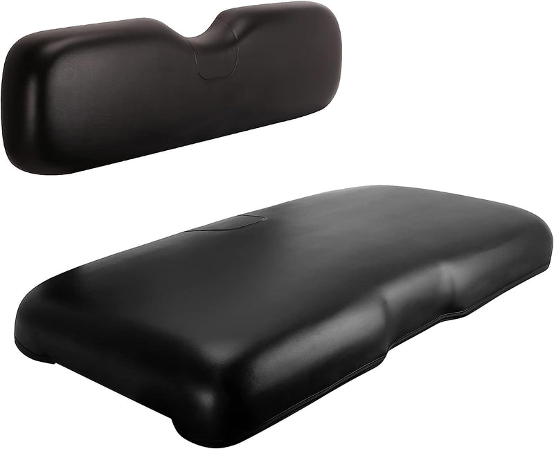 Black golf cart front seat cushion and seat back