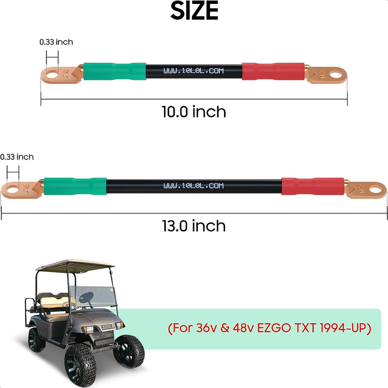 10L0L Golf Cart Battery Cables 4 Gauge