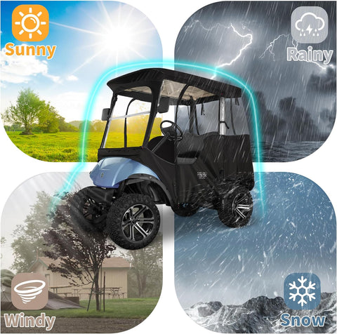 Golf Cart Covers with Doors 2 Passenger Rain Covers
