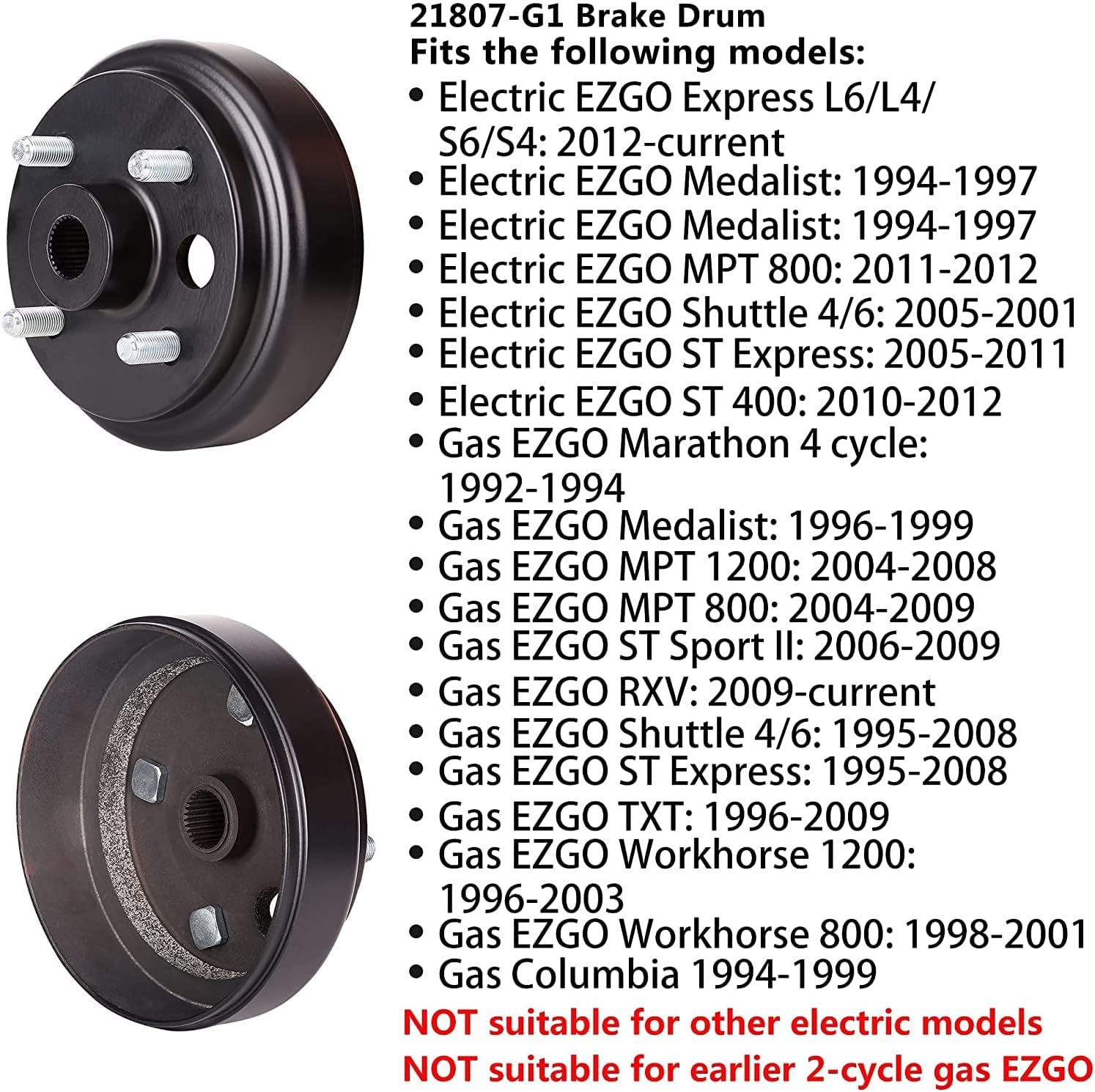 Golf Cart Brake Drum for EZGO TXT, RXV 1991-Up