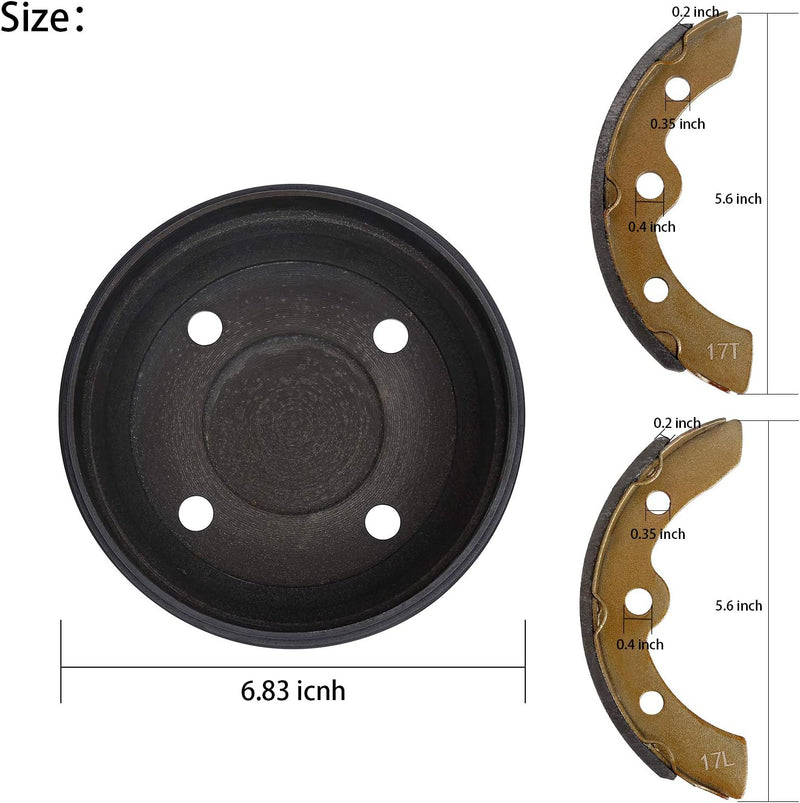 Brake Drums and Brake Shoes Kit for Club Car DS and Precedent 1995-up 101791101 1018232-01 10603