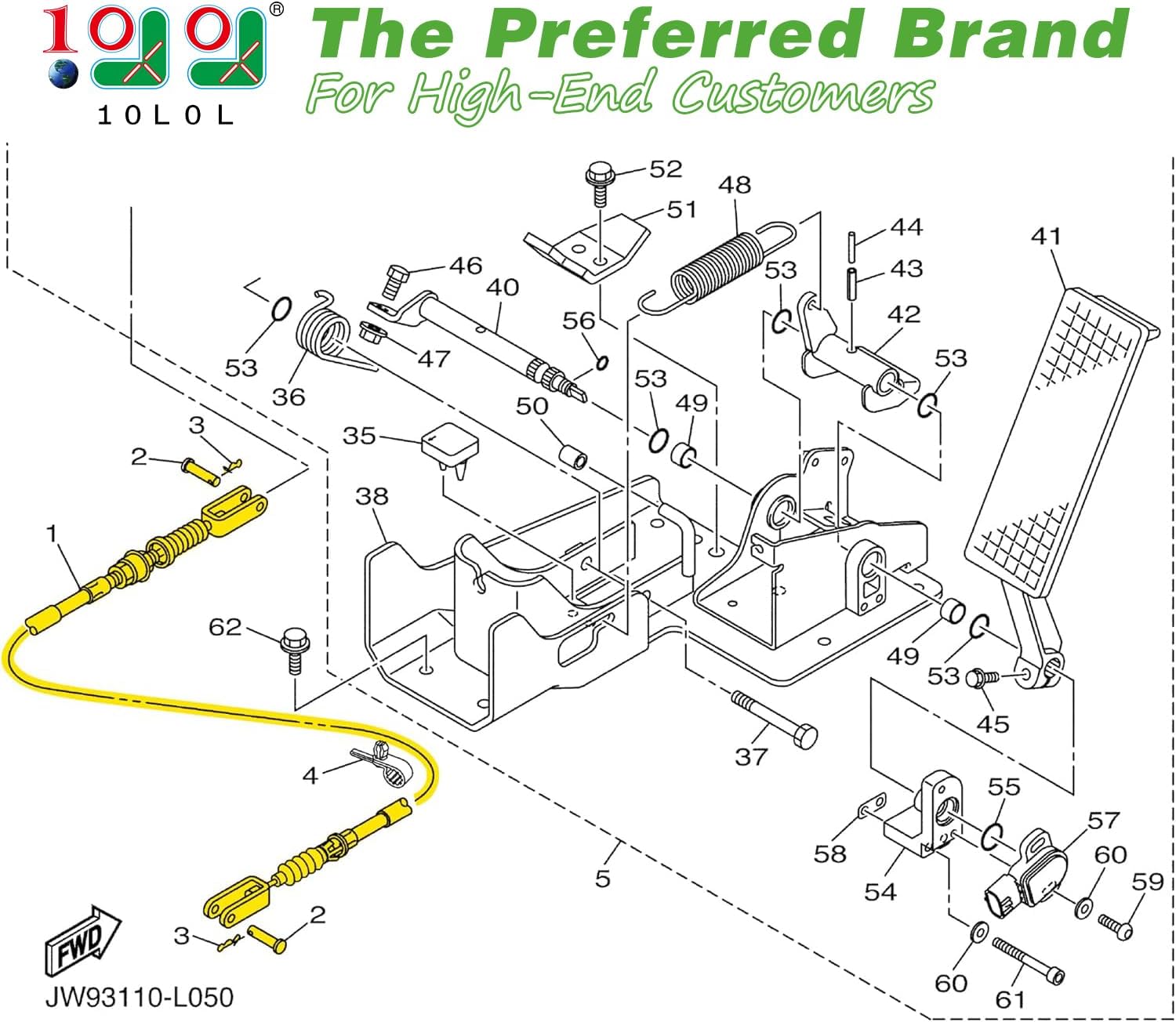 10L0L Golf Cart Brake Cable