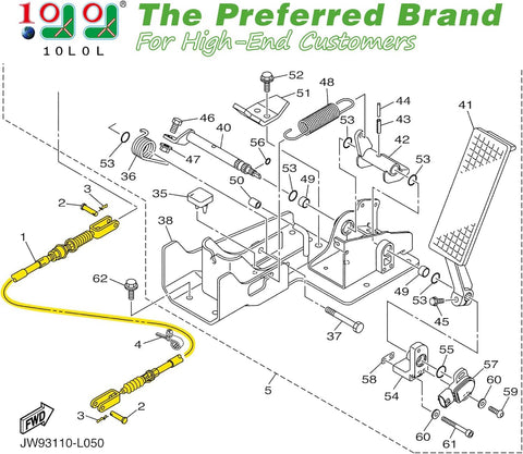 10L0L Golf Cart Brake Cable