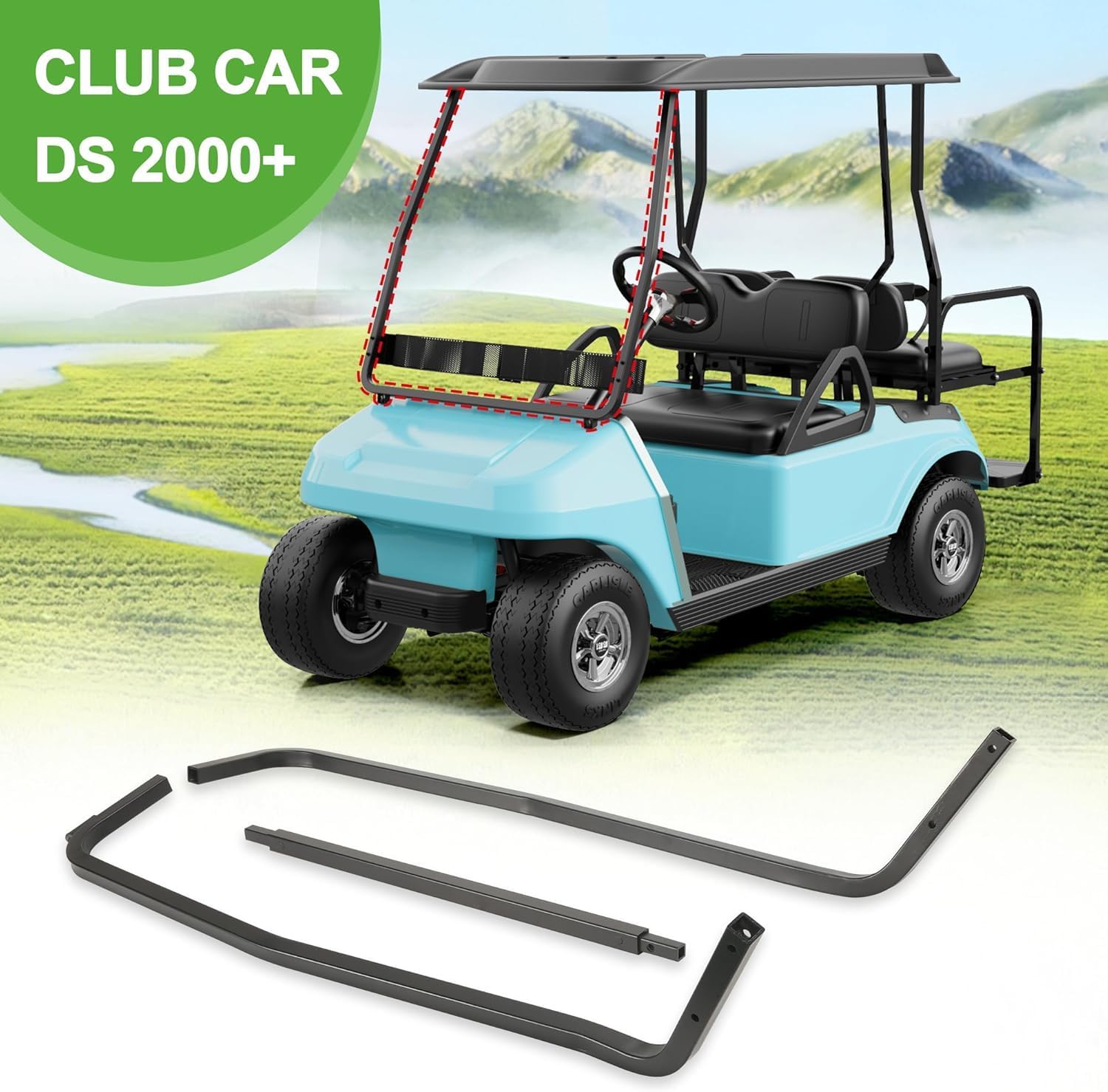 Golf Cart Front Roof Support Brackets for Club Car DS 2000-Up