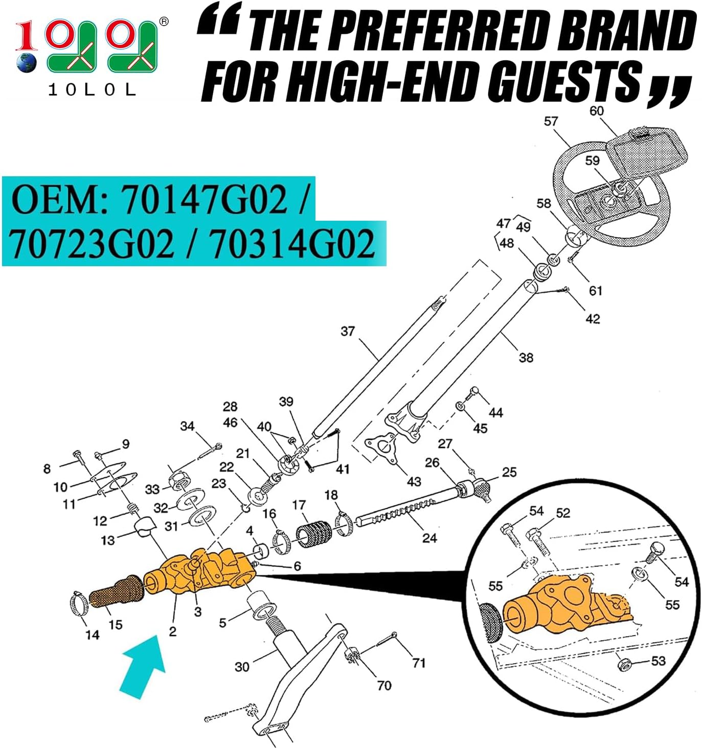 Golf Cart Steering Gear Box and Gear Rack