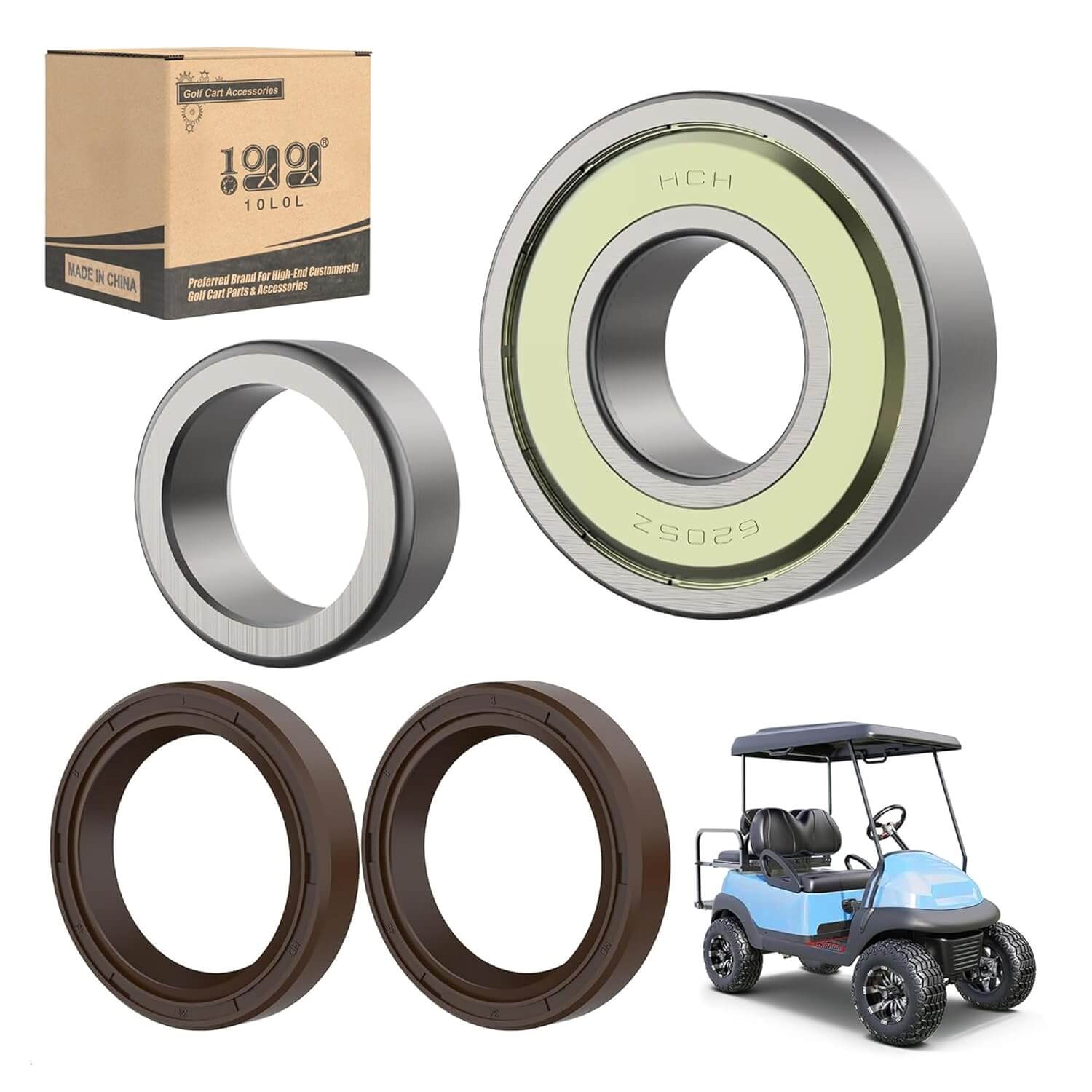 Golf Cart Rear Axle Bearing Bushing & Oil Seal Kits for Club Car DS & Precedent