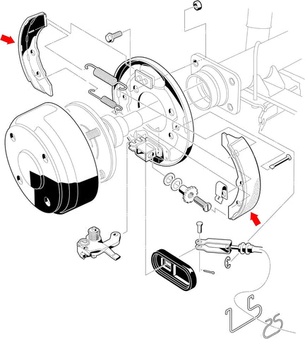 Golf cart brake shoe installation diagram