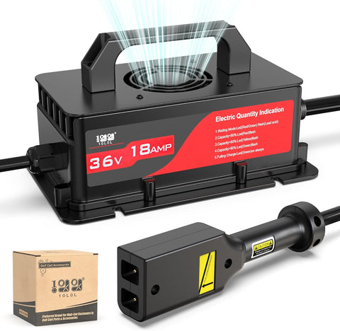 18 Amp 36 Volt Golf Cart Charger Black