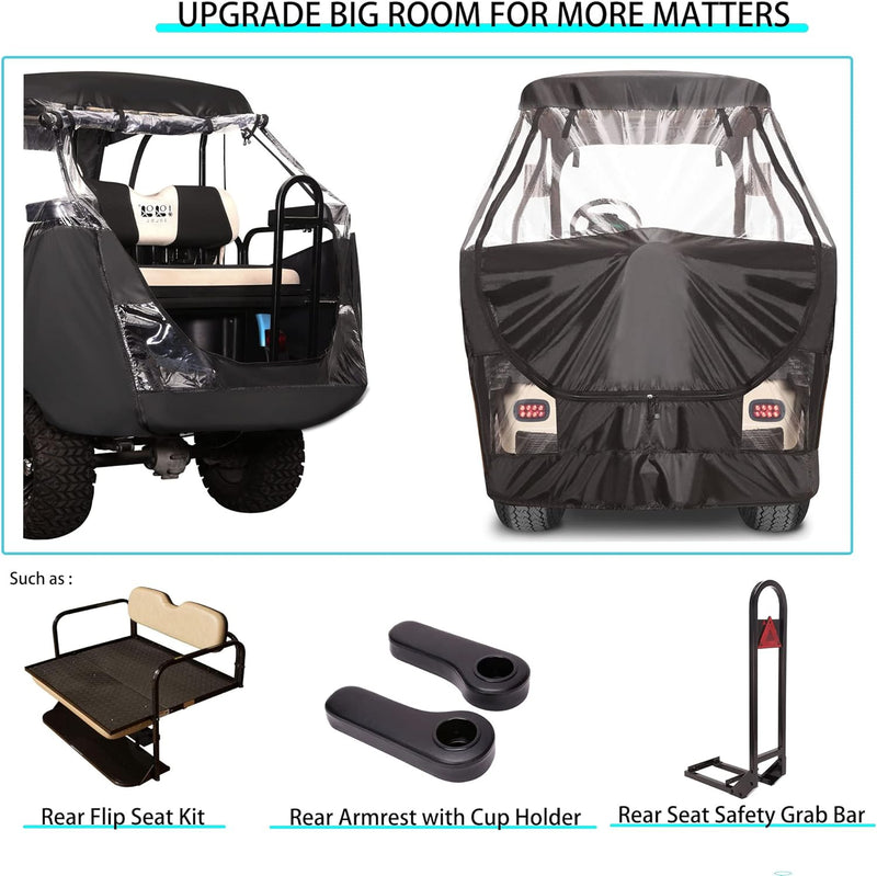 4 Passenger Golf Cart Enclosures with Doors: 10L0L Waterproof Driving Cover for Club Car DS