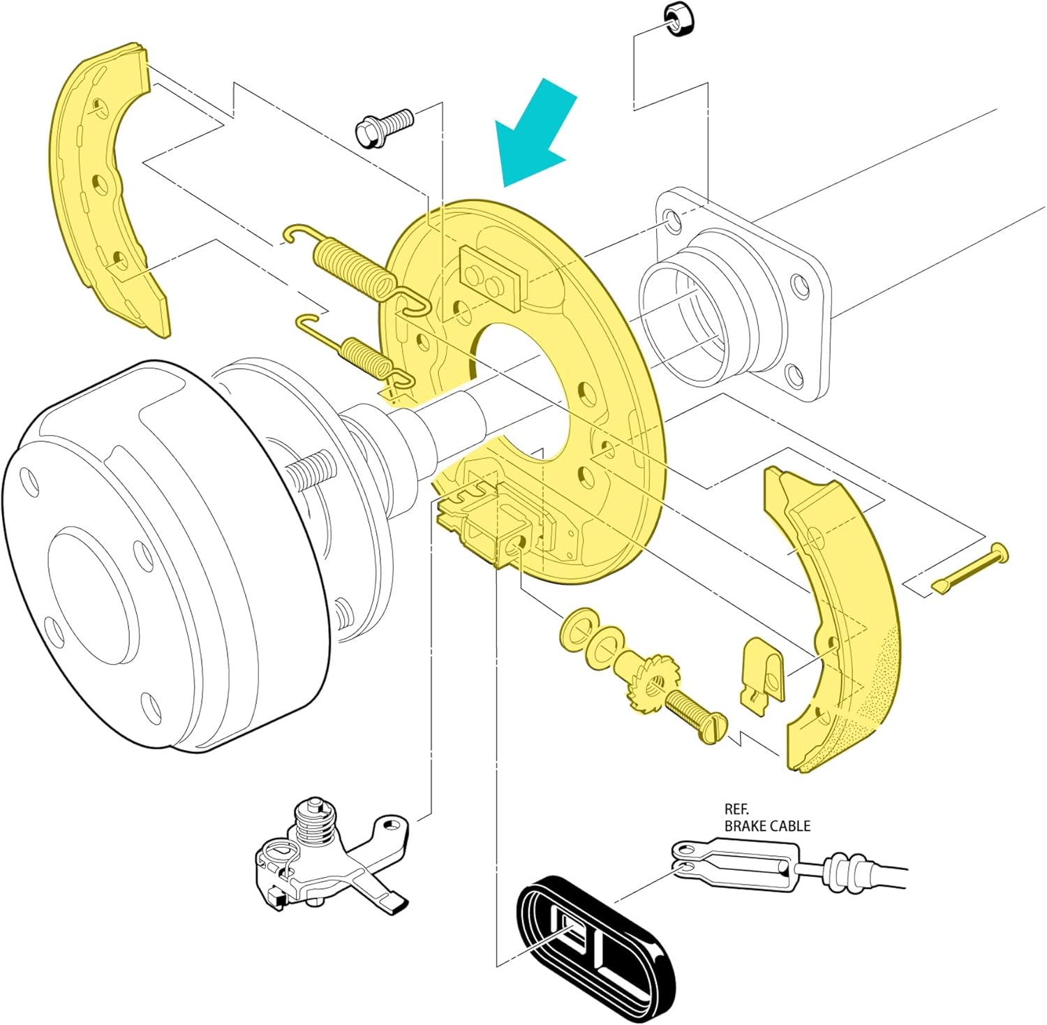 10L0L Golf Cart Brake Assembly