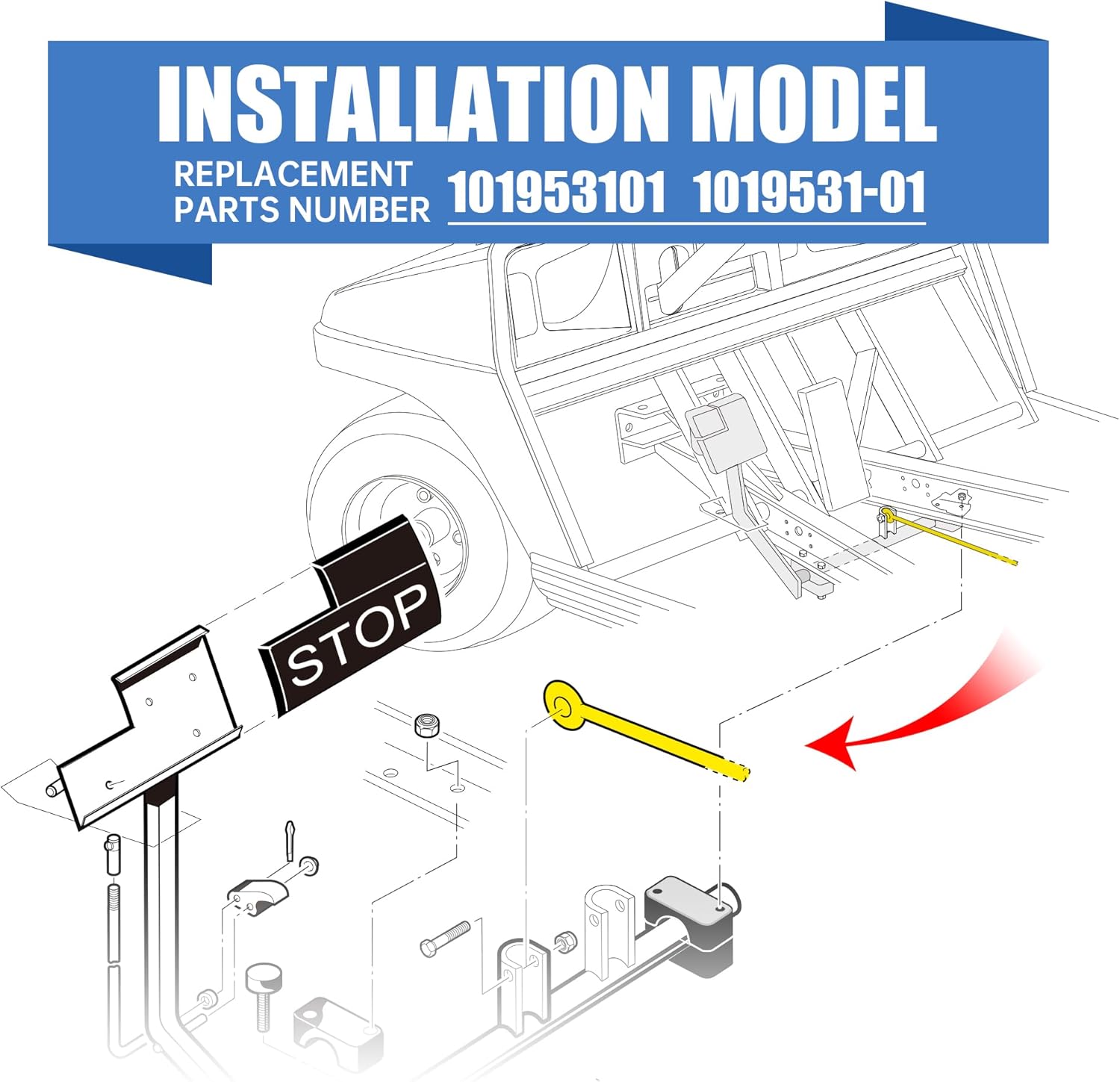 10L0L Golf Cart Brake Rod Equalizer for Club Car DS Since 1998