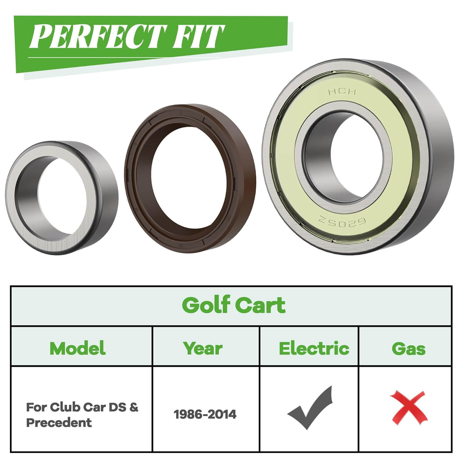 Golf Cart Rear Axle Bearing Bushing & Oil Seal Kits for Club Car DS & Precedent