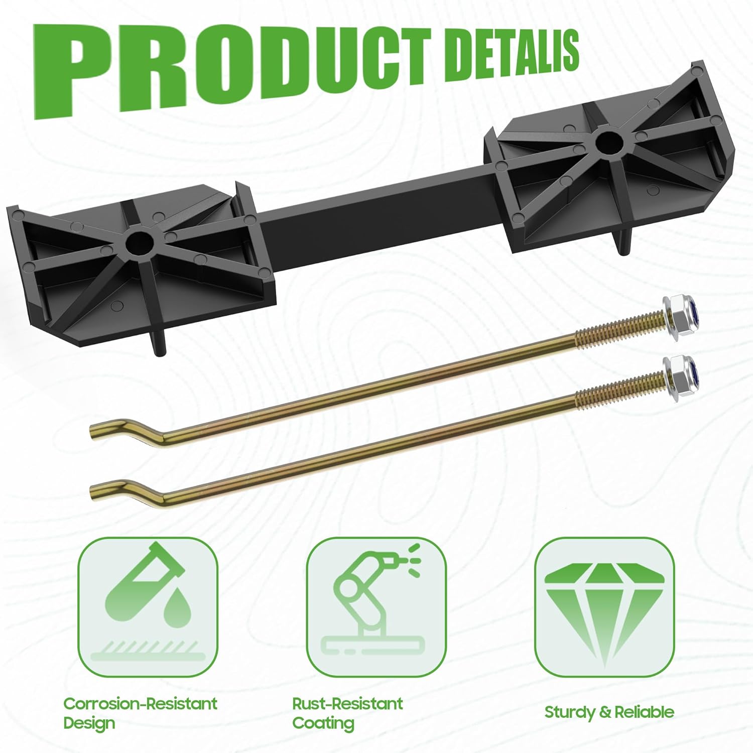 10L0L Golf Cart 48V Battery Hold Down Plate and Rods Kit